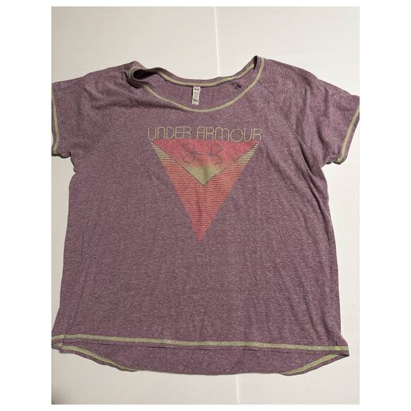 Under Armour Women's L Purple HeatGear Short Sleeve Graphic Tee - Picture 2 of 4